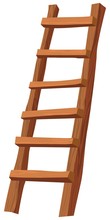 An Illustration Of A Wooden Ladder On White