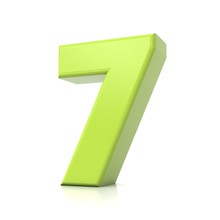 3D Green Number Collection - 7