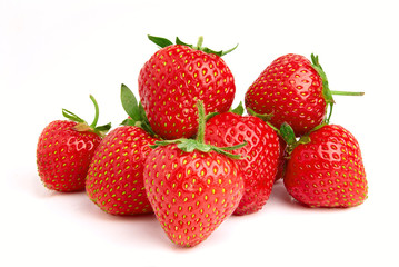 Strawberries isolated over white background