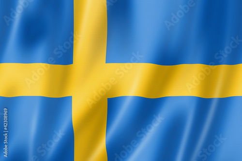 Obraz w ramie Swedish flag