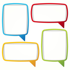 Wall Mural - Colorful speech bubble frames.