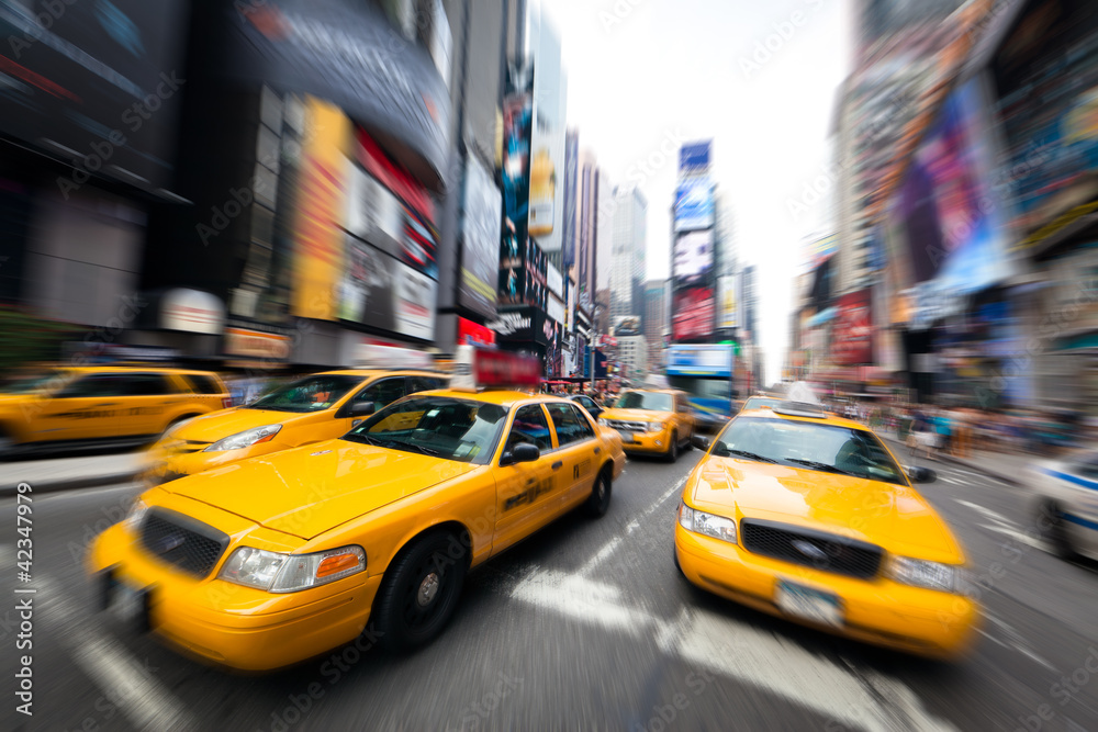 New York taxis - obrazy, fototapety, plakaty 