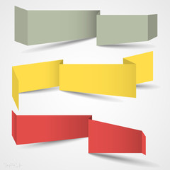 Poster - vector set of origami banners