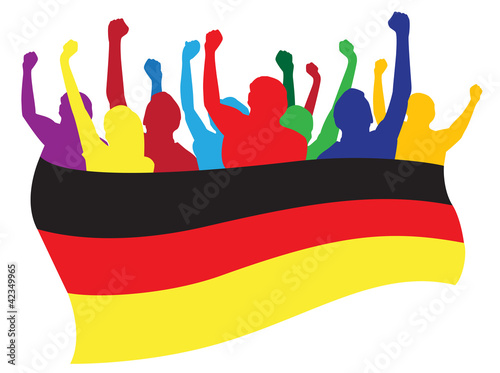 Naklejka na drzwi Germany fans vector illustration