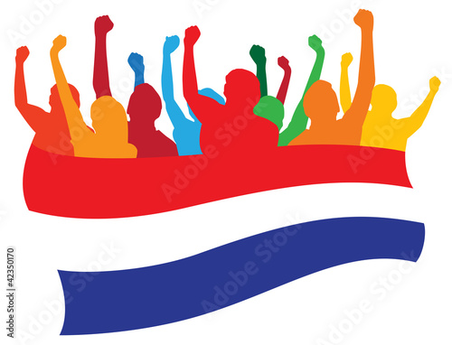 Fototapeta na wymiar Netherlands fans vector illustration