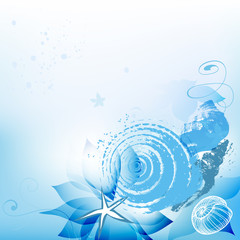 Poster - Sea background with shells