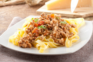 Wall Mural - Fettuccine with meat sauce