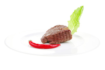 Canvas Print - garnished beef (pork) steak