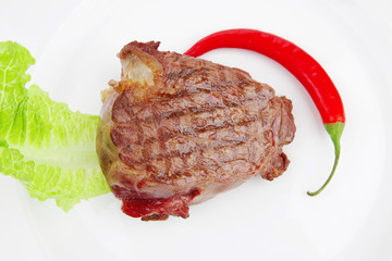 Canvas Print - garnished beef (pork) steak