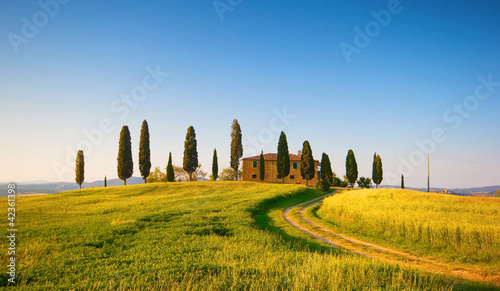 Plakat na zamówienie villa in toscana, italia