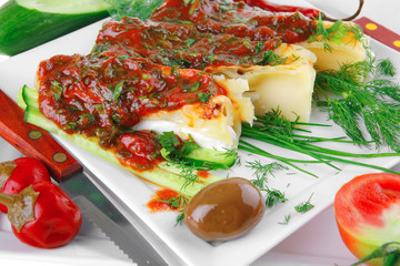 Poster - cheese cannelloni served