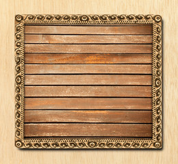 Canvas Print - wood frame carved