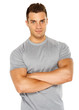 © Dash - Happy fit male posing over white background