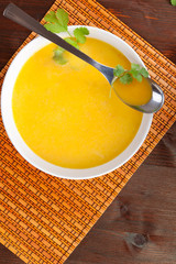 Canvas Print - Delicious carrot cream soup.