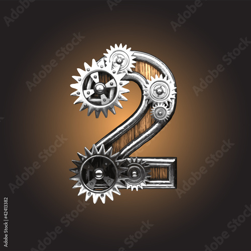 Fotografía Vector metal figure with gearwheels