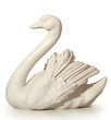 a statue of marble depicting a swan