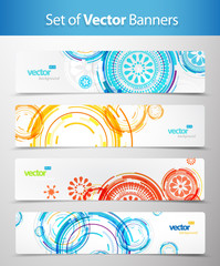 set of abstract colorful web headers.