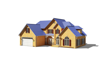 Poster - House with blue roof