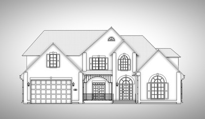 Poster - front view contour house