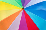 Fototapeta Tęcza - Colorful umbrella on grass