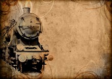 Retro Vintage Technology, Old Train, Grunge Background