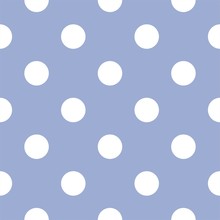 Retro Seamless Vector Pattern With Polka Dots, Blue Background