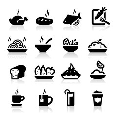 Food and Drink icons set Elegant series