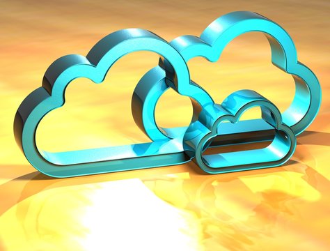 3D Cloud Blue Sign