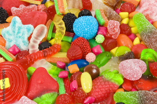 Fototapeta do kuchni Sweetened assortment of multicolored candies