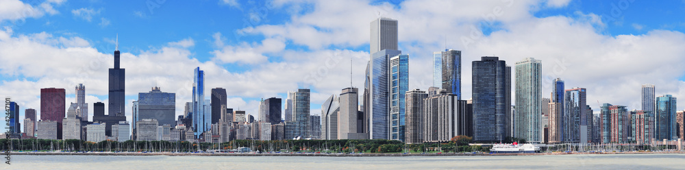 Chicago city urban skyline panorama - obrazy, fototapety, plakaty 