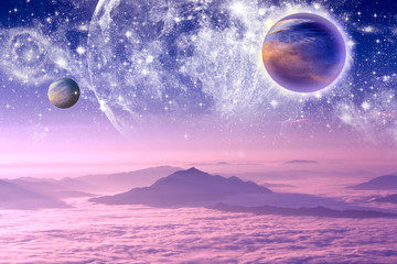 space and stars.