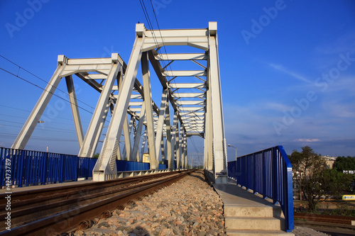 Nowoczesny obraz na płótnie railway small bridge in Warsaw viaduct