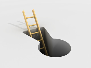 Poster - Keyhole and wood ladder