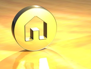 Poster - 3D House Gold Sign