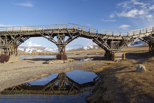 Old Crooked Bridge In Central Mongolia, Mongolia
