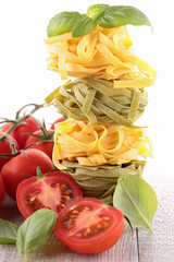 Canvas Print - raw pasta and ingredients