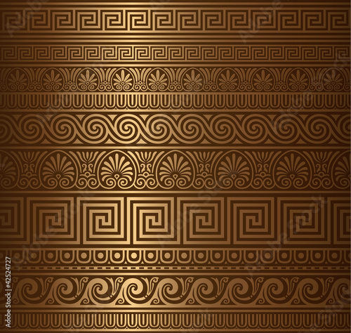 Fotografía Seamless gold Greek elements