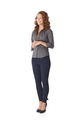 young casual woman smiling