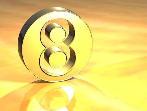 3D Number Gold Sign