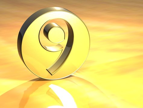 3D Number Gold Sign