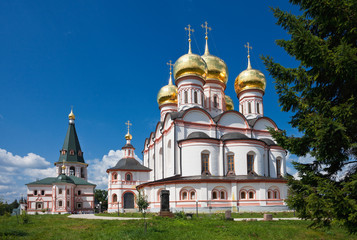 Poster - Russian orthodox church. Iversky monastery in Valdai, Russia.