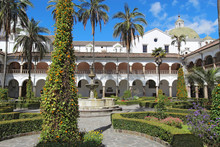 Courtyard At The Church Of San Francisco In Quito, Ecuador