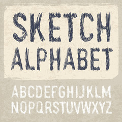 Aufkleber - Hatching Alphabet Symbols Set. Vector, EPS 10.