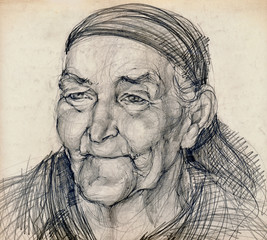 Canvas Print - look of old woman