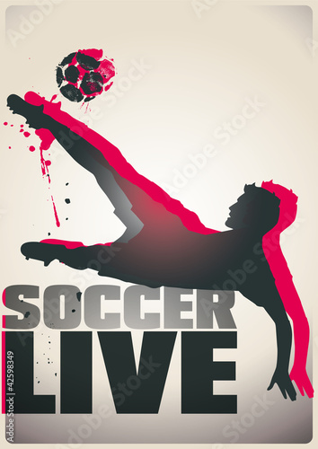 Naklejka na drzwi fussball poster live