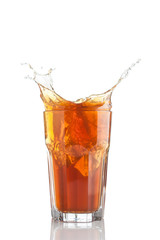 Wall Mural - splash of iced tea isolated