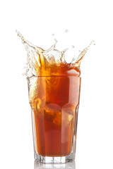 Wall Mural - splash of iced tea isolated