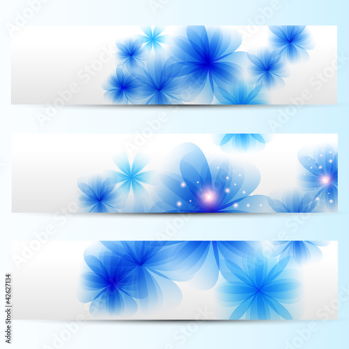 blue banners set, vector illustration.