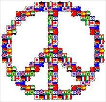 The Puzzles Is Flags Them Put In The Symbol Of Peace