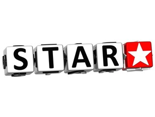 Poster - 3D Star Button Click Here Block Text